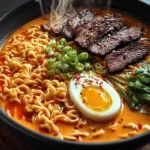 Spicy Korean Ramen with Grilled Beef & Creamy Sauce Bliss First Image