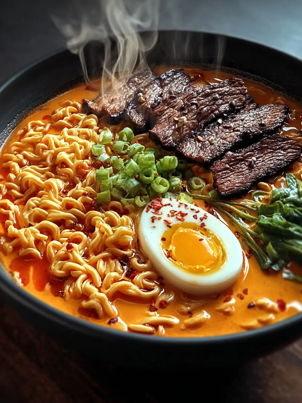 Spicy Korean Ramen with Grilled Beef & Creamy Sauce Bliss First Image