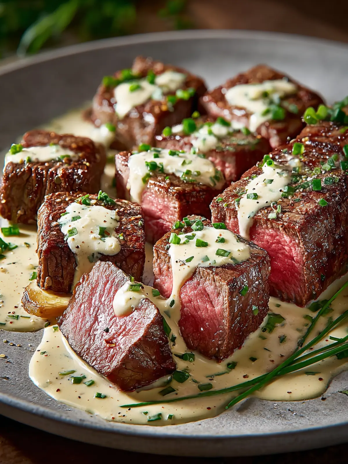 Irresistible Garlic Butter Steak with Parmesan Cream Sauce First Image