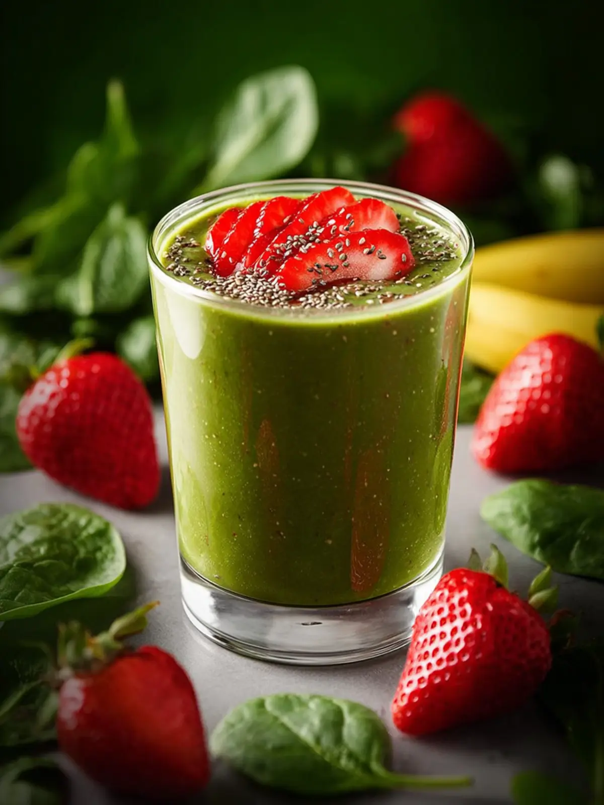 Strawberry Spinach Smoothie – Healthy Breakfast Recipe First Image