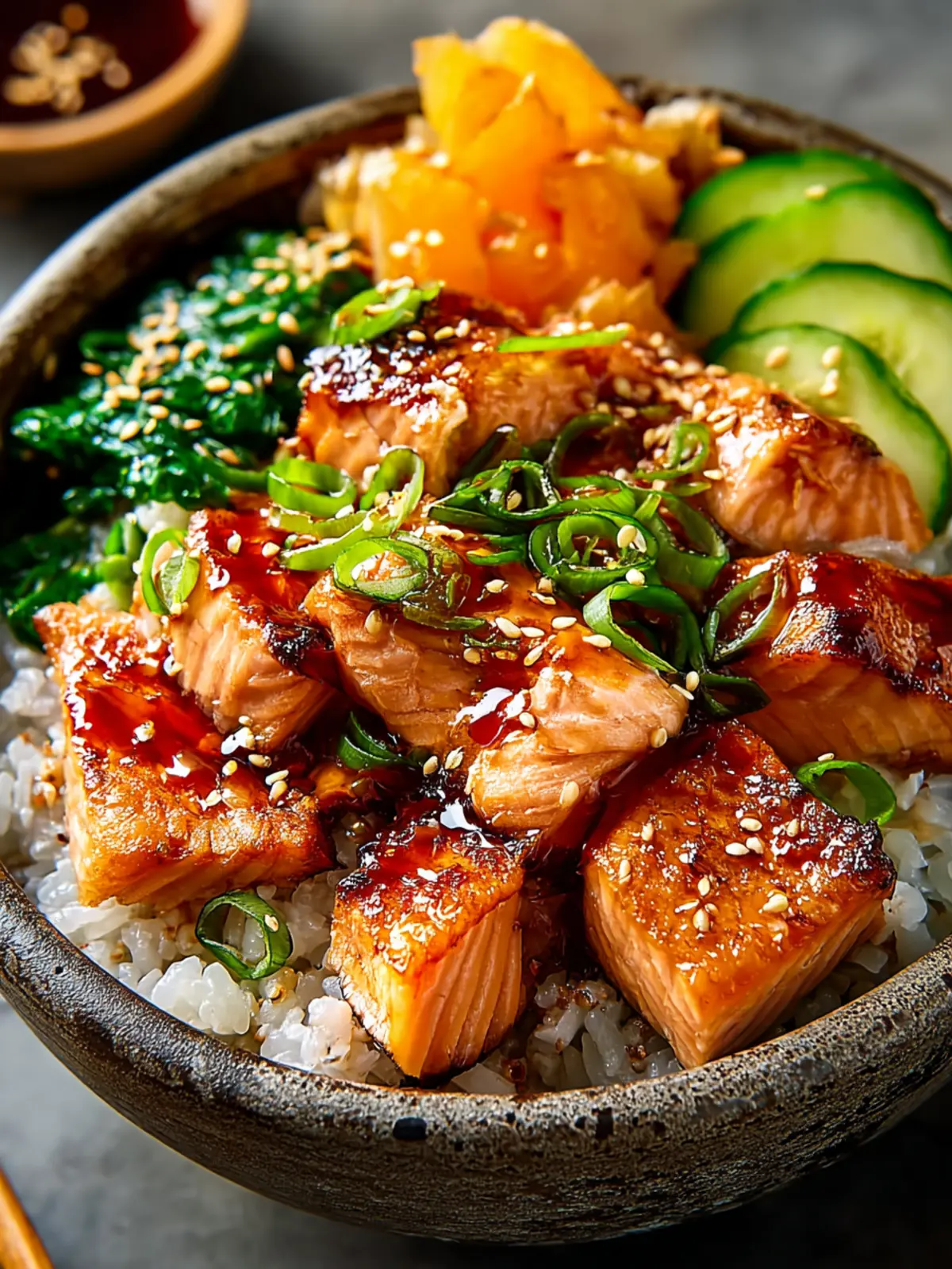 Irresistible Honey Sriracha Salmon Bowls Recipe First Image