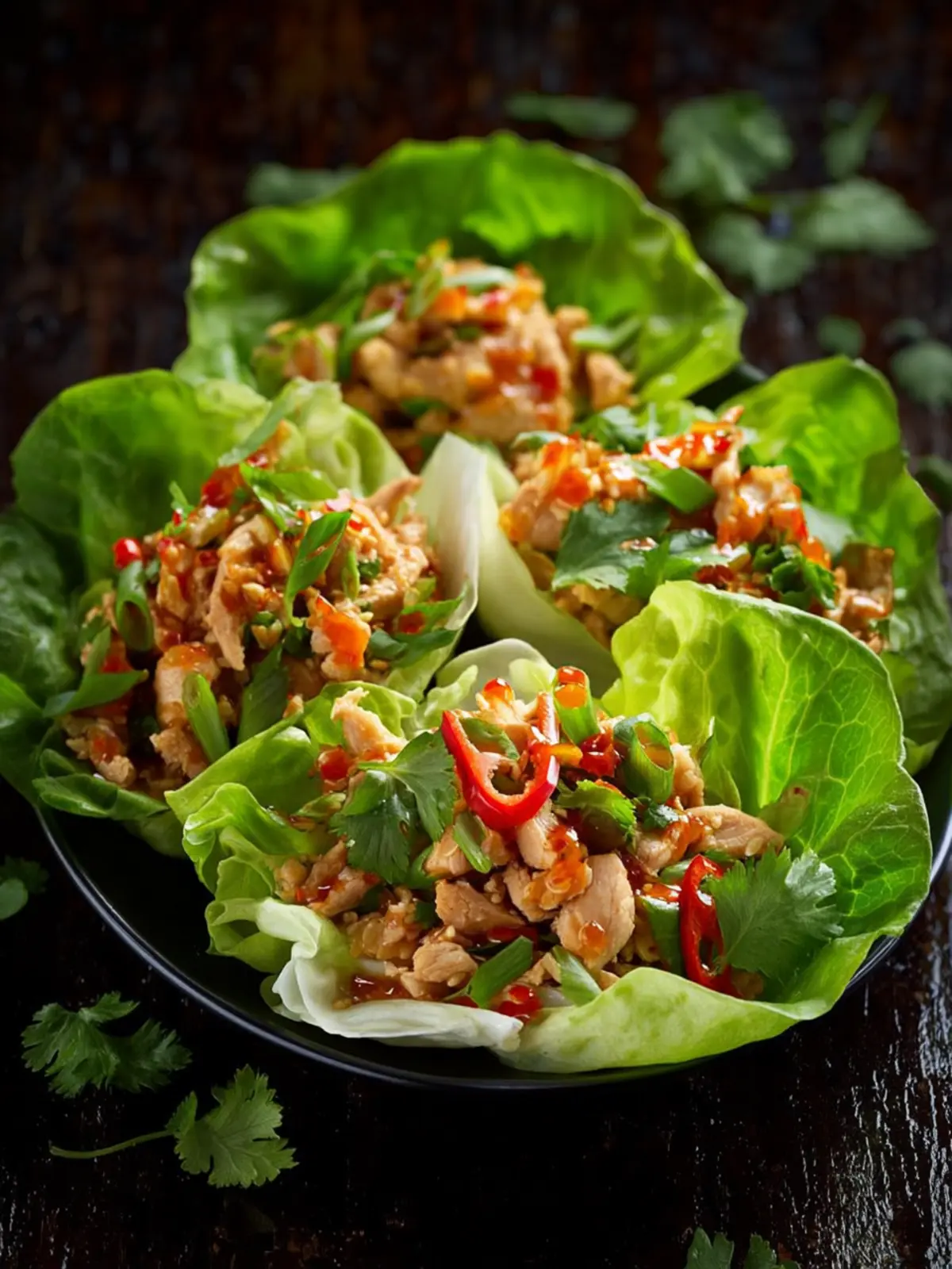 Chicken Lettuce Wraps with Thai Chili Sauce First Image