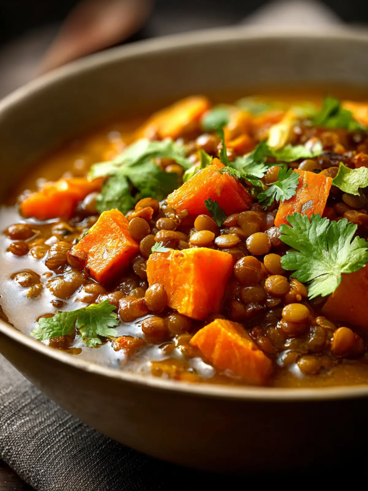 Cozy Garlic & Sweet Potato Lentil Stew Recipe Delight First Image
