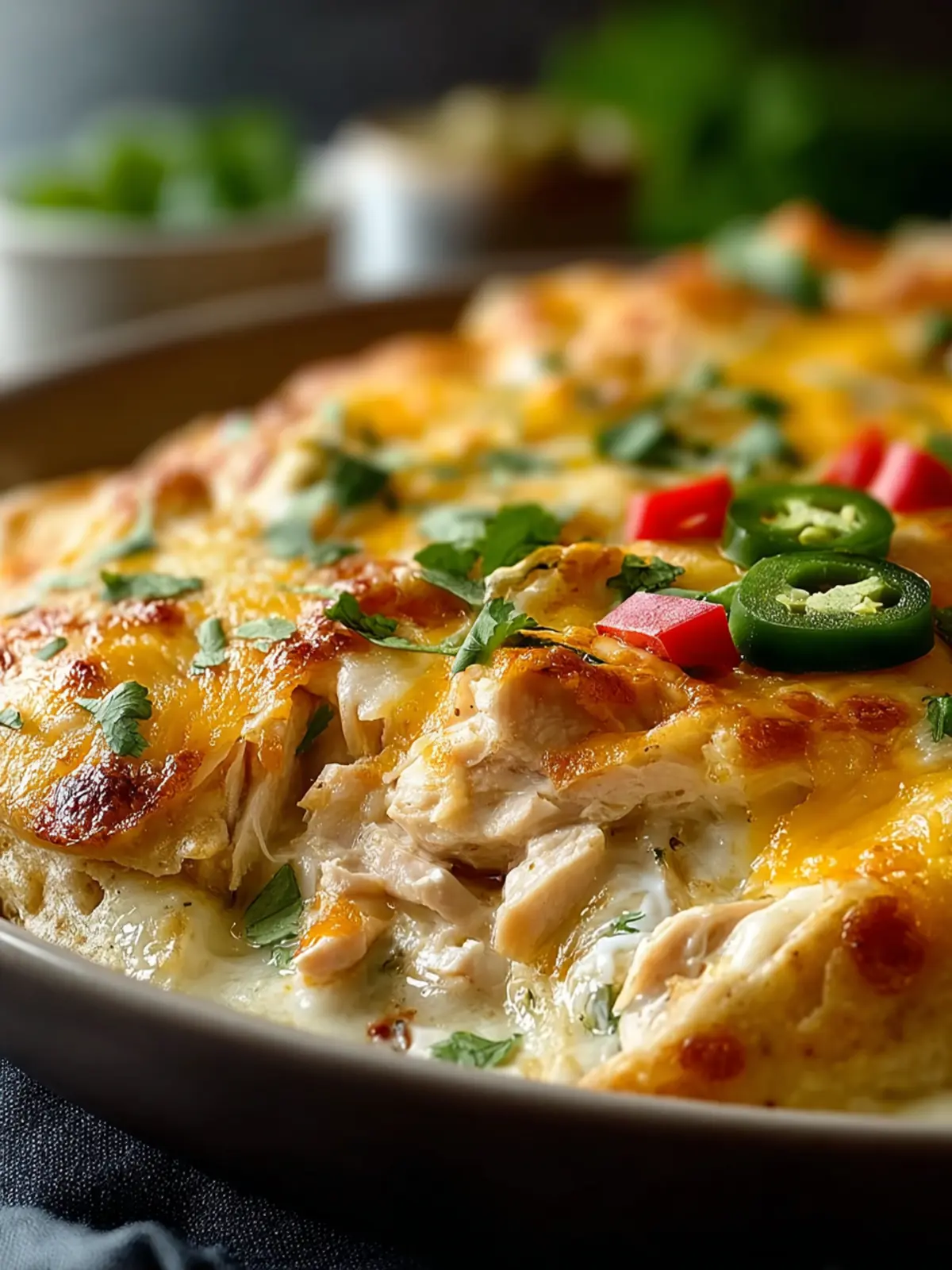 White Chicken Enchilada Casserole First Image