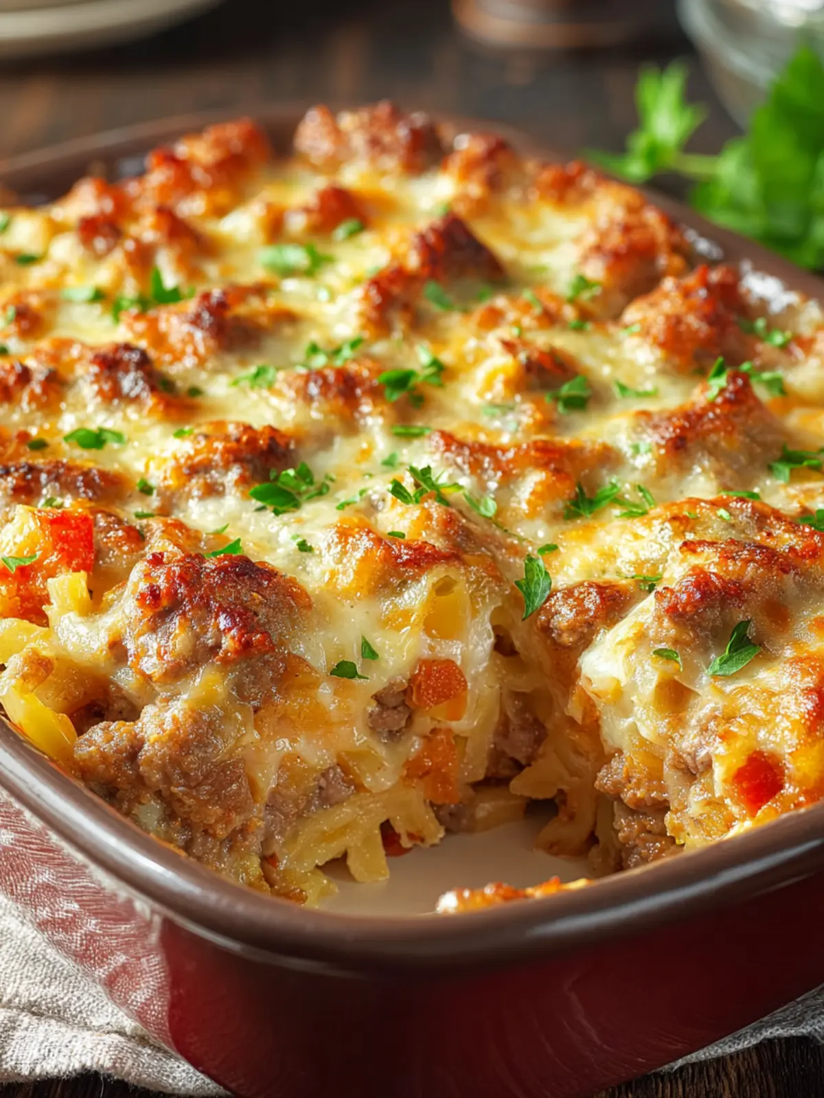 Irresistible Cheesy Turkey Burger Casserole Recipe First Image