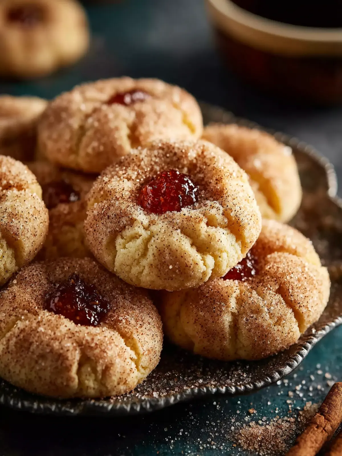 Eggnog Snickerdoodle Thumbprint Cookies First Image