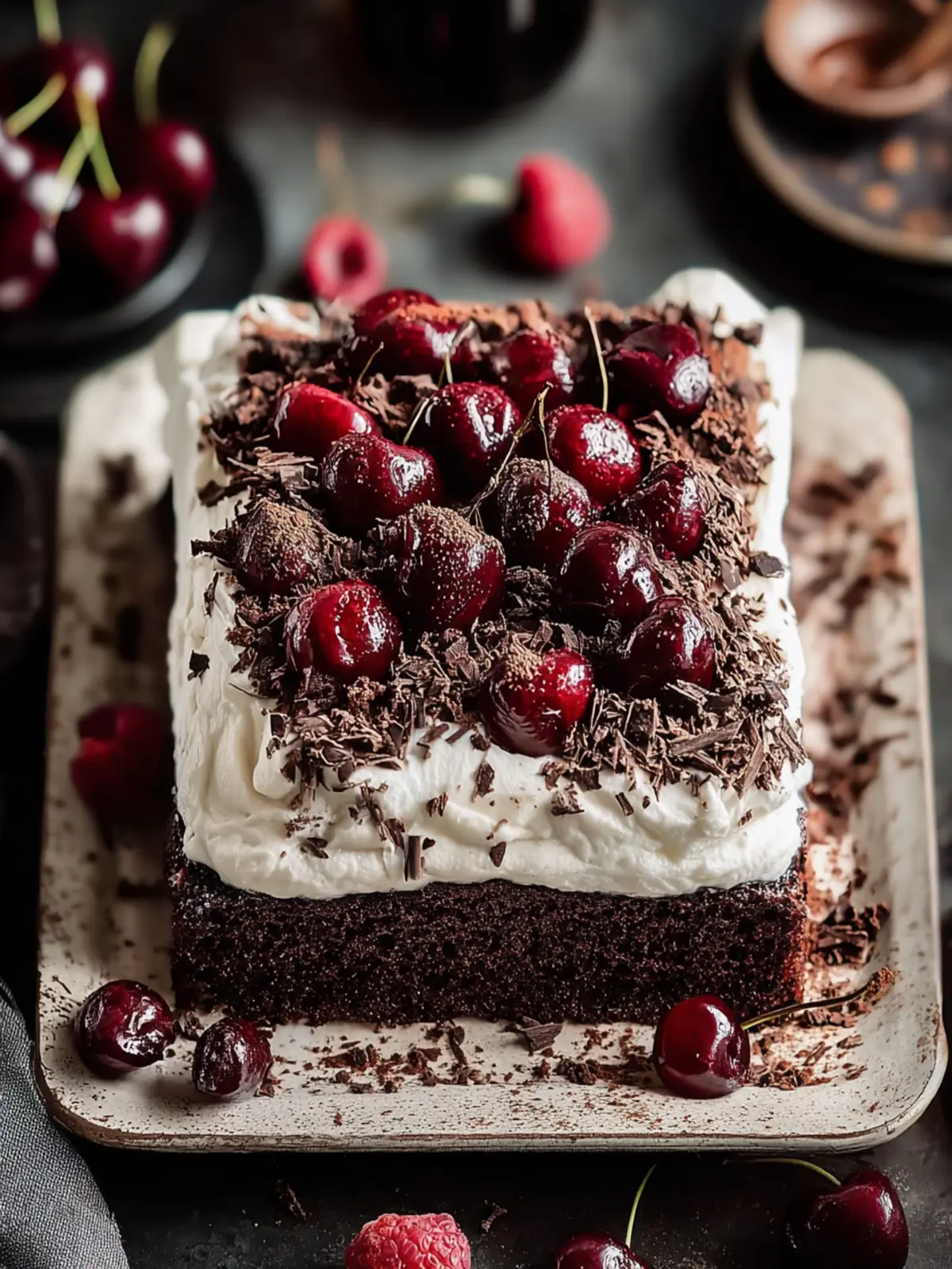 Indulge in Decadent Black Forest Sheet Cake Delight First Image