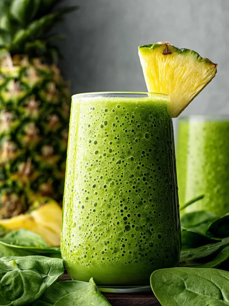 Refreshing Pineapple Spinach Smoothie Recipe for Energy First Image