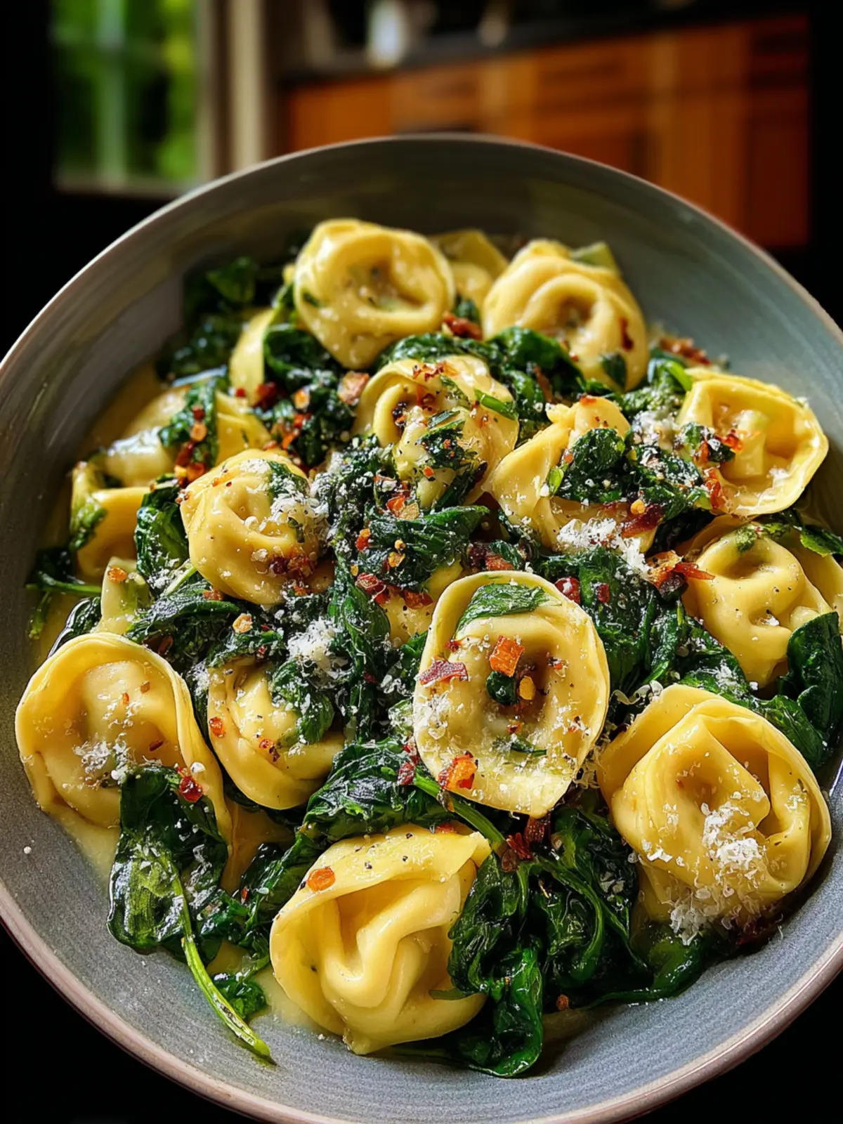 Creamy Garlic Spinach Tortellini: A Cozy Delight First Image