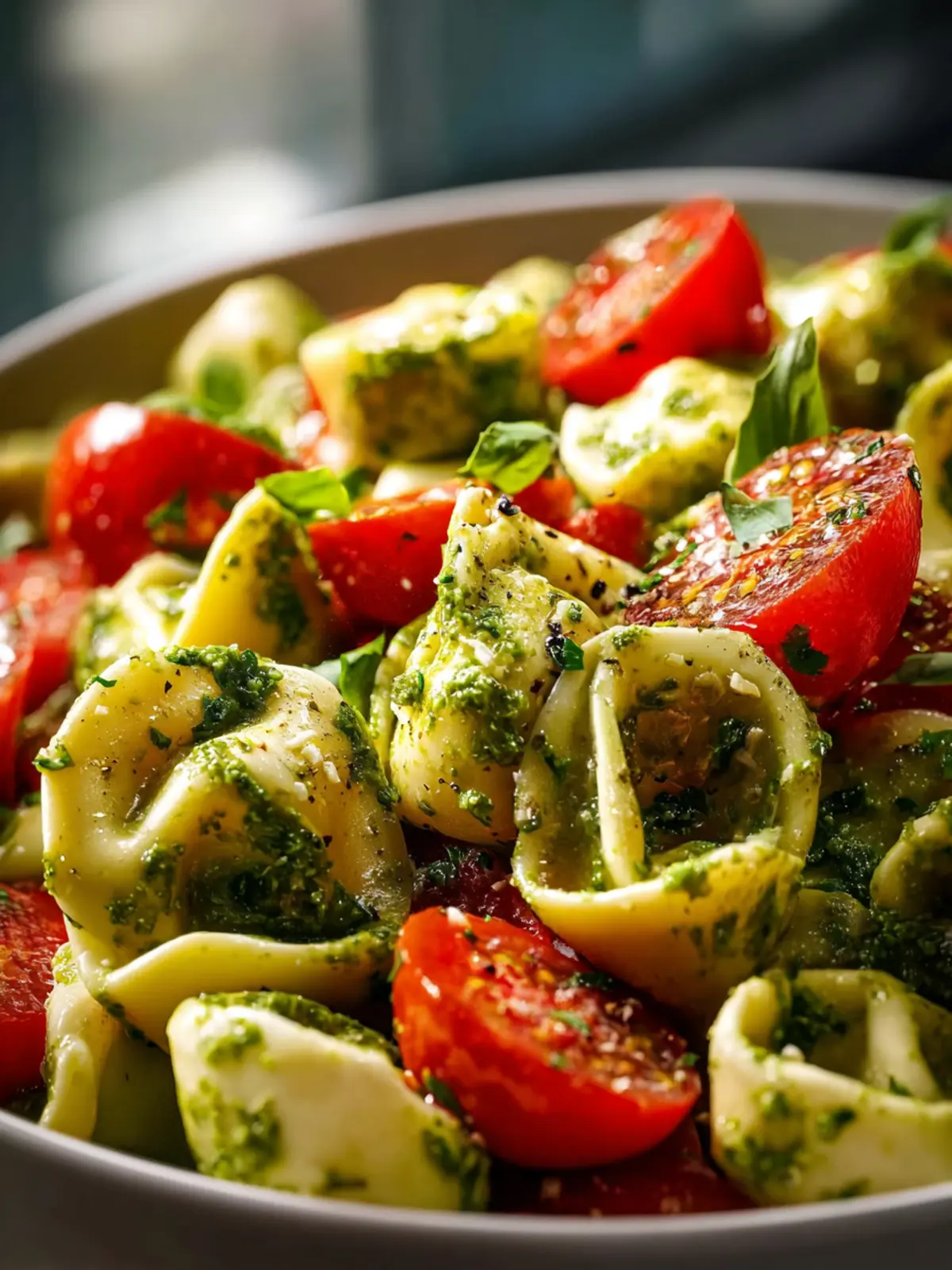 Pesto Tortellini Salad with Cherry Tomatoes – Quick & Fresh! First Image