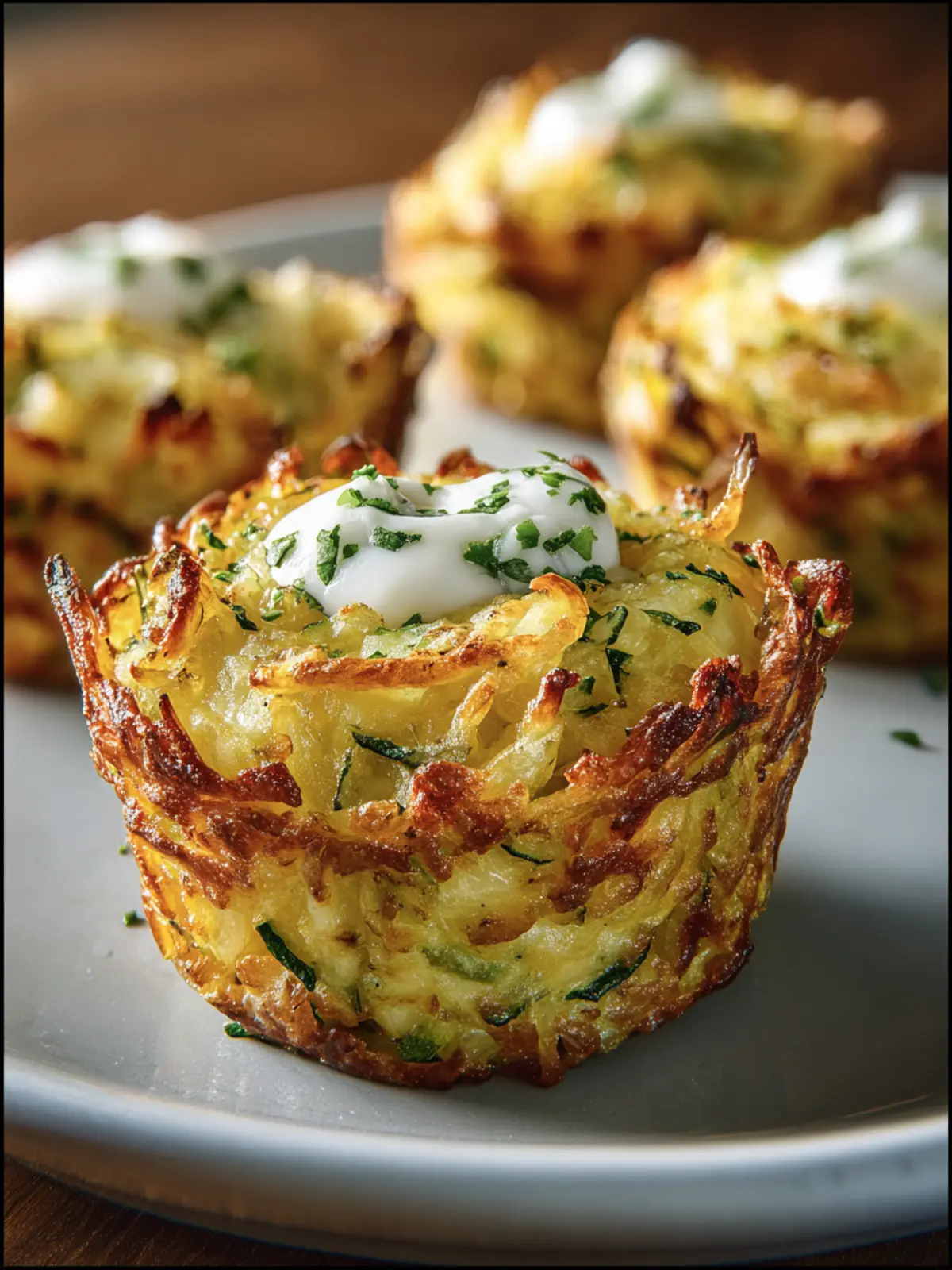 Zucchini and cheese hashbrown cups First Image