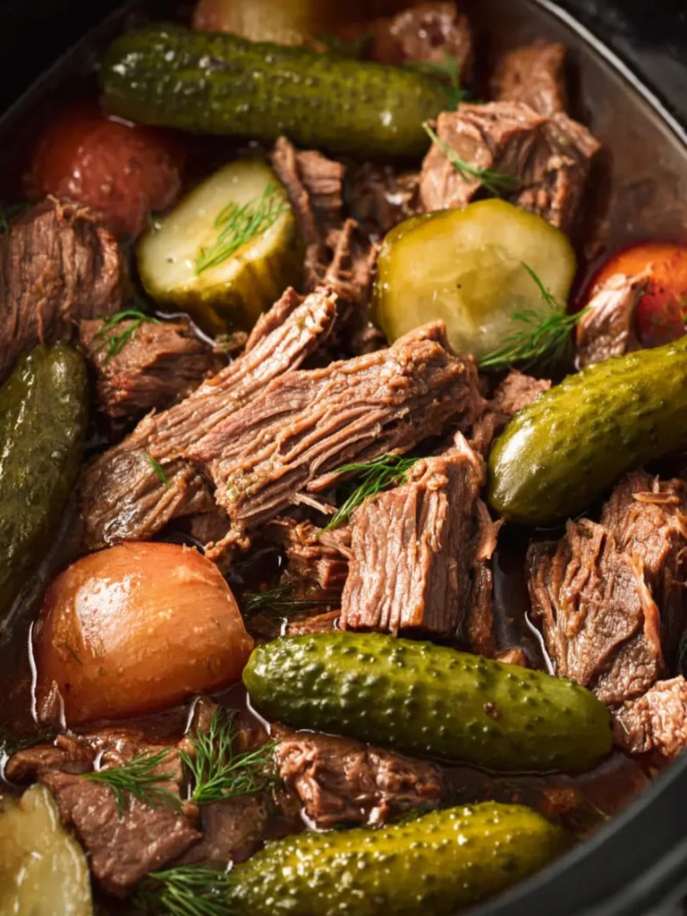 Slow Cooker Dill Pickle Pot Roast First Image