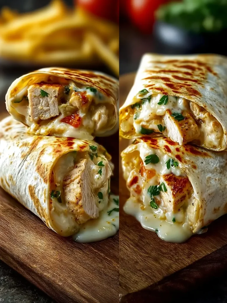 Cheesy Garlic Chicken Wraps First Image