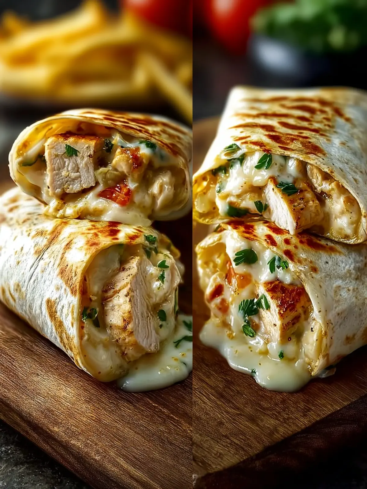 Cheesy Garlic Chicken Wraps First Image
