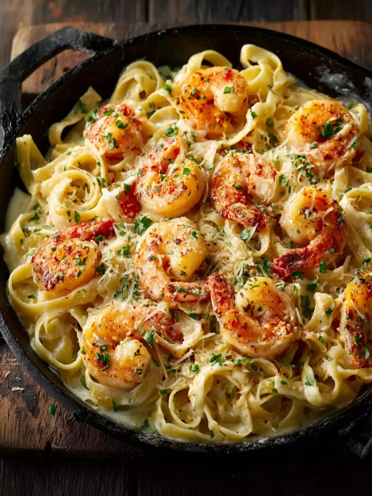 One Pan Shrimp Fettuccine Alfredo First Image