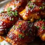 Juicy Caramelized BBQ Chicken Thighs: Easy Oven Recipe First Image