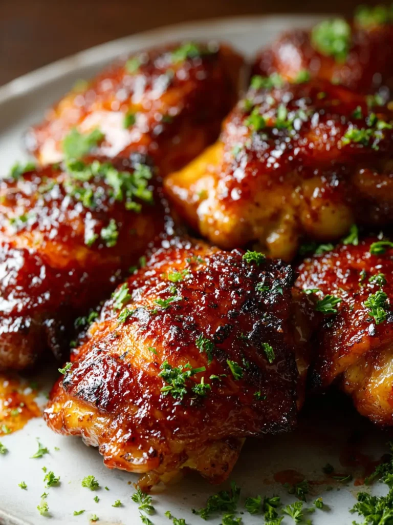 Juicy Caramelized BBQ Chicken Thighs: Easy Oven Recipe First Image