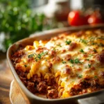 Easy Cheesy Baked Beef Goulash Casserole for Dinner First Image