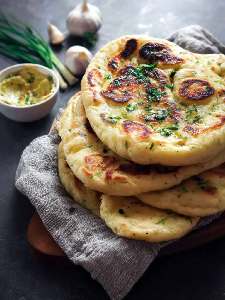 2 Ingredient Dough Garlic Naan First Image