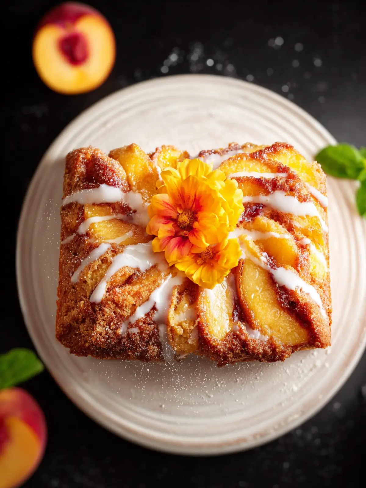 Easy Peach Cobbler Pound Cake Recipe First Image