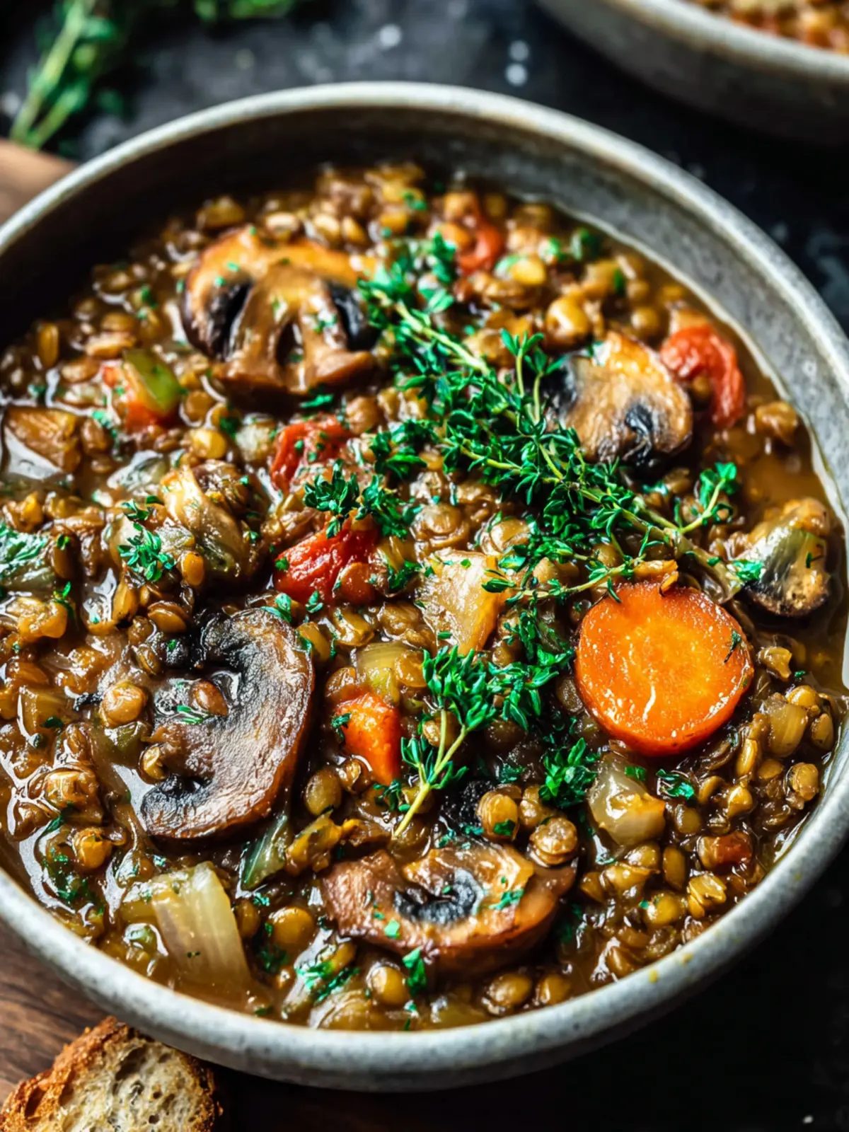 Comforting French Lentil Rice Mushroom Stew Recipe First Image