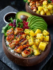 Pineapple Avocado Chicken Bowls: A Tropical Escape First Image