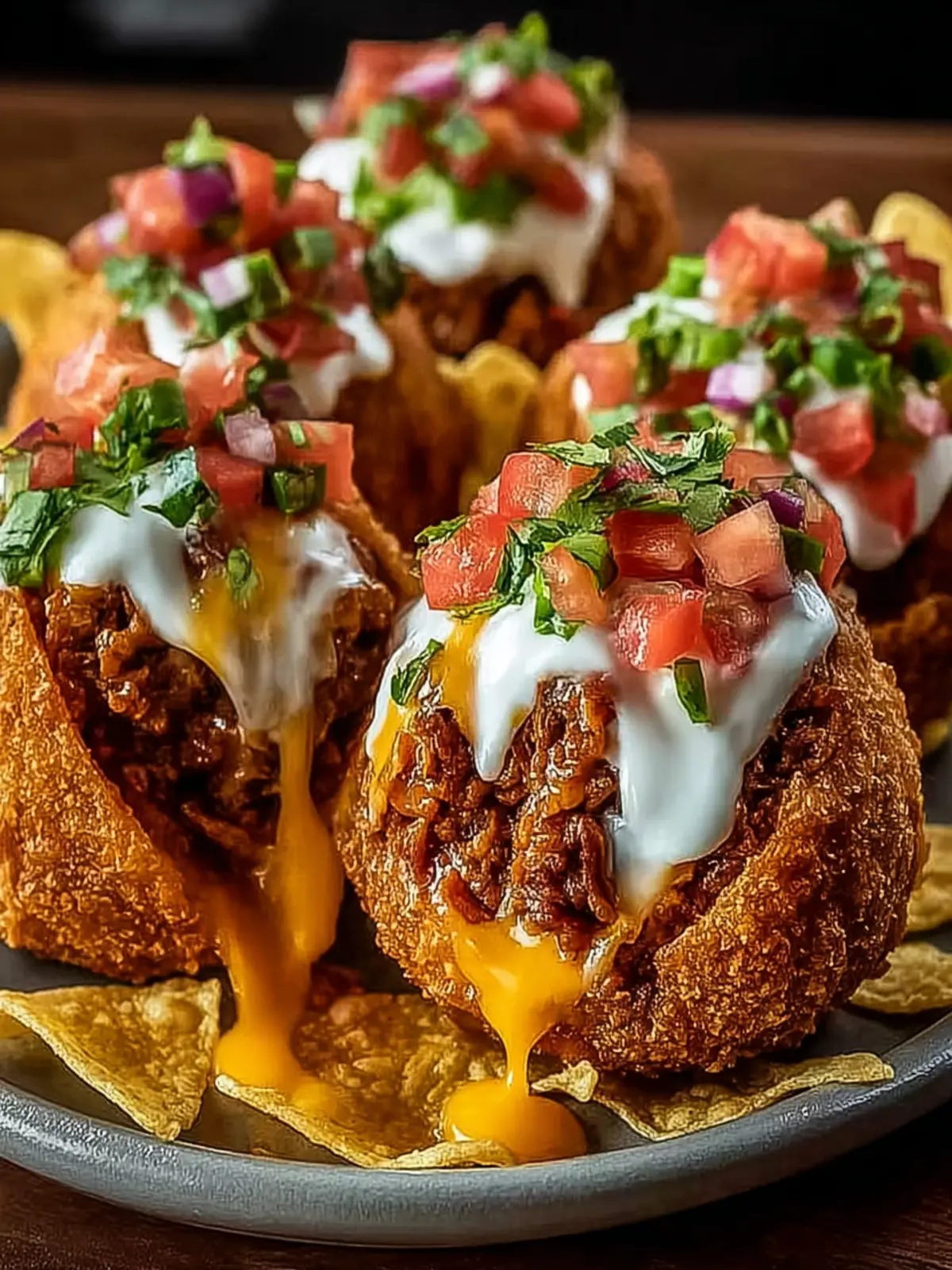 Cinco de Mayo Stuffed Cheese Taco Balls: Cheesy Delight! Indulge!