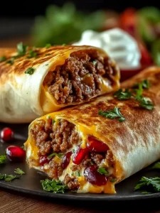 Cherry Beef Crunch Wraps: Sweet & Savory Delight First Image